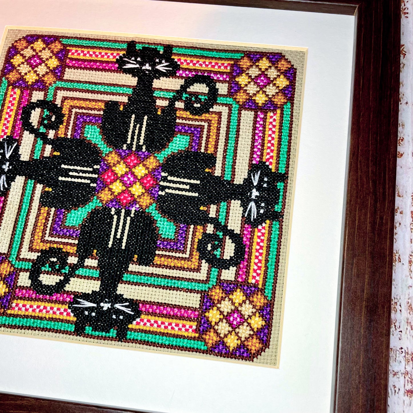 Mandala cross stitch PDF pattern – calming embroidery design with symmetrical details