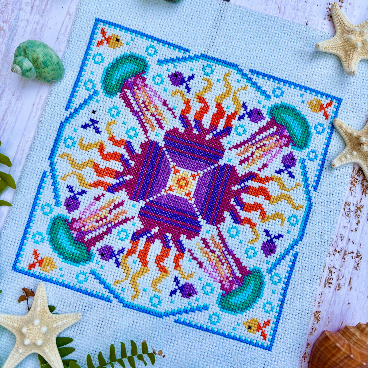 Mandala Style Cross stitch Pattern - JELLYFISH
