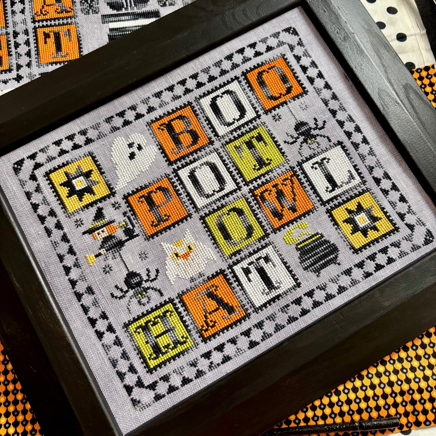 Halloween Scrabble cross stitch design