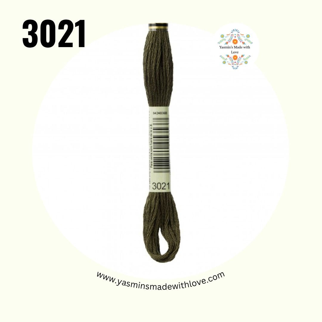 3021 Brown Gray Very Dark – DMC Mouliné Standard Cotton