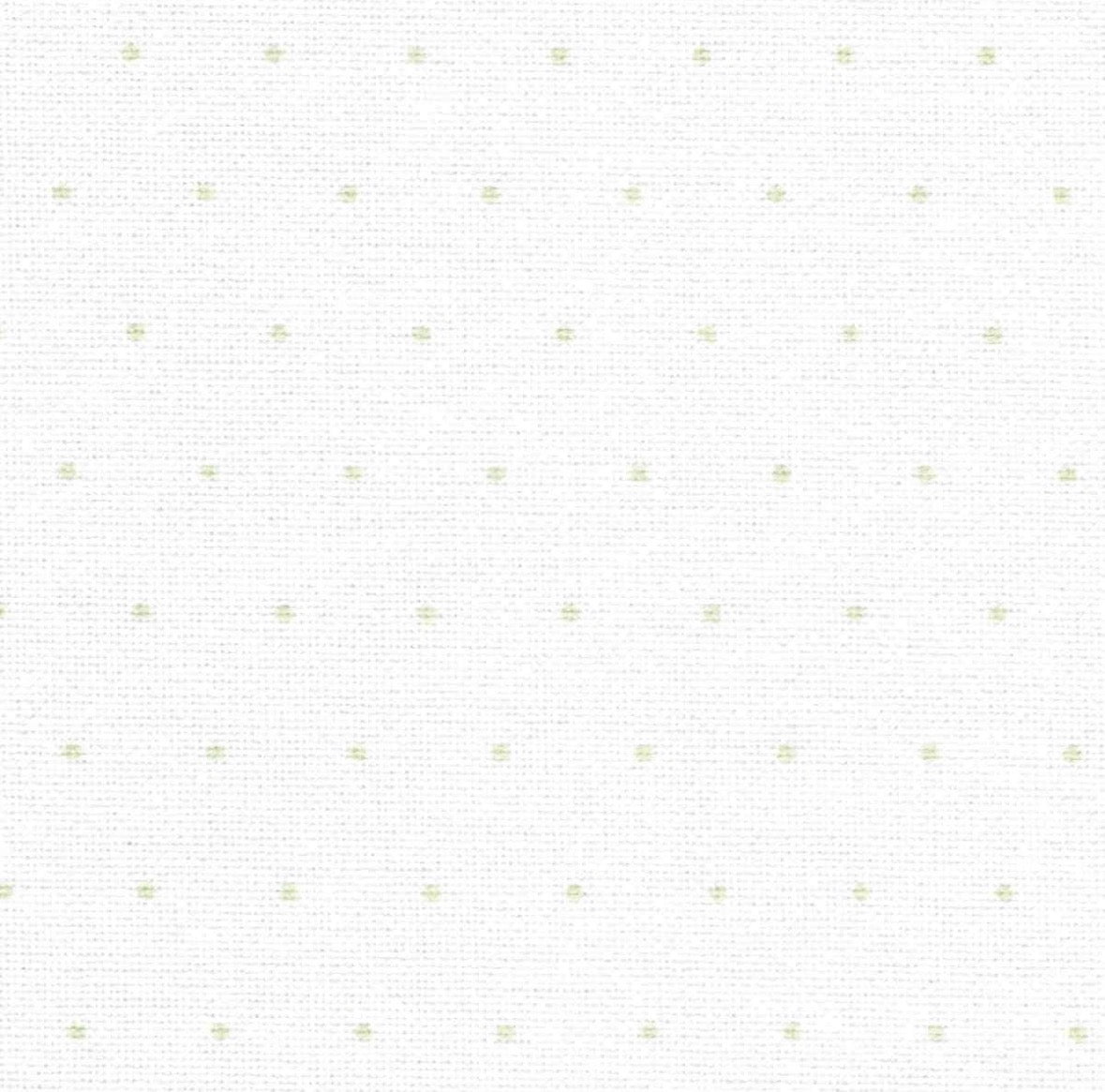Zweigart 32ct Murano Evenweave – White with Green Mini Dots (1439)
