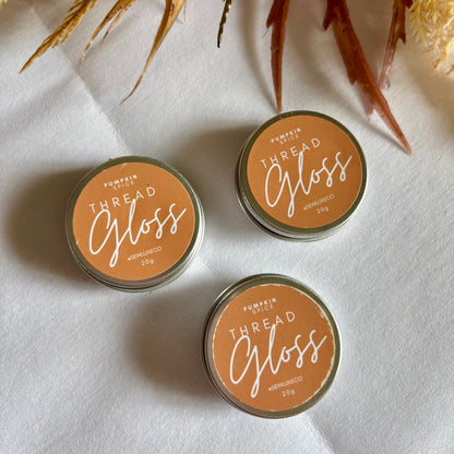 Pumpkin spice scented thread gloss tin for embroidery