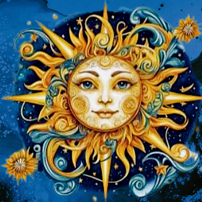 Celestial Sun Hand-Painted Storage Boxes