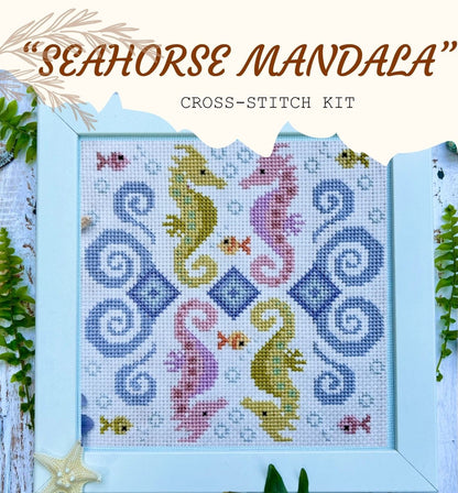 Seahorse Mandala Cross-stitch Kit