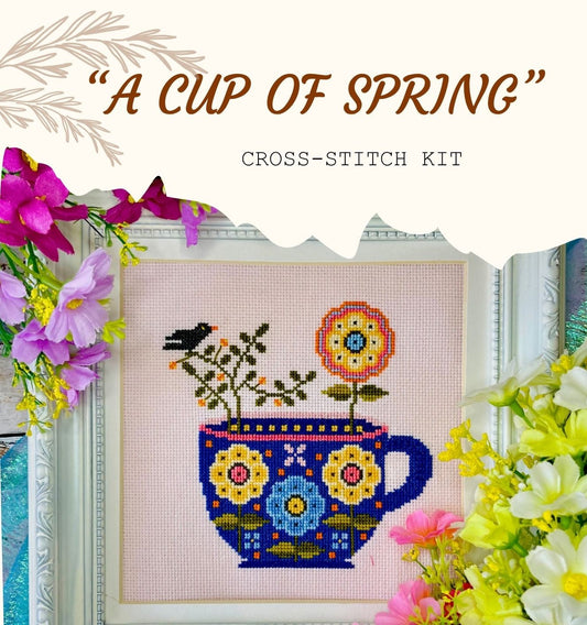 A cup of Spring Cross-stitch Kit