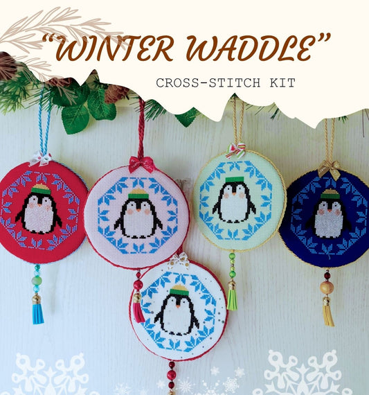 Winter Waddle Cross-stitch Kit