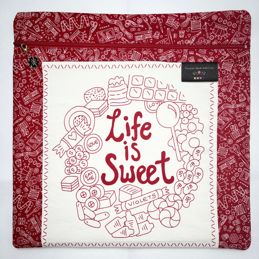 Say It With a Stitch - Life is Sweet Project Bag (12"x12")