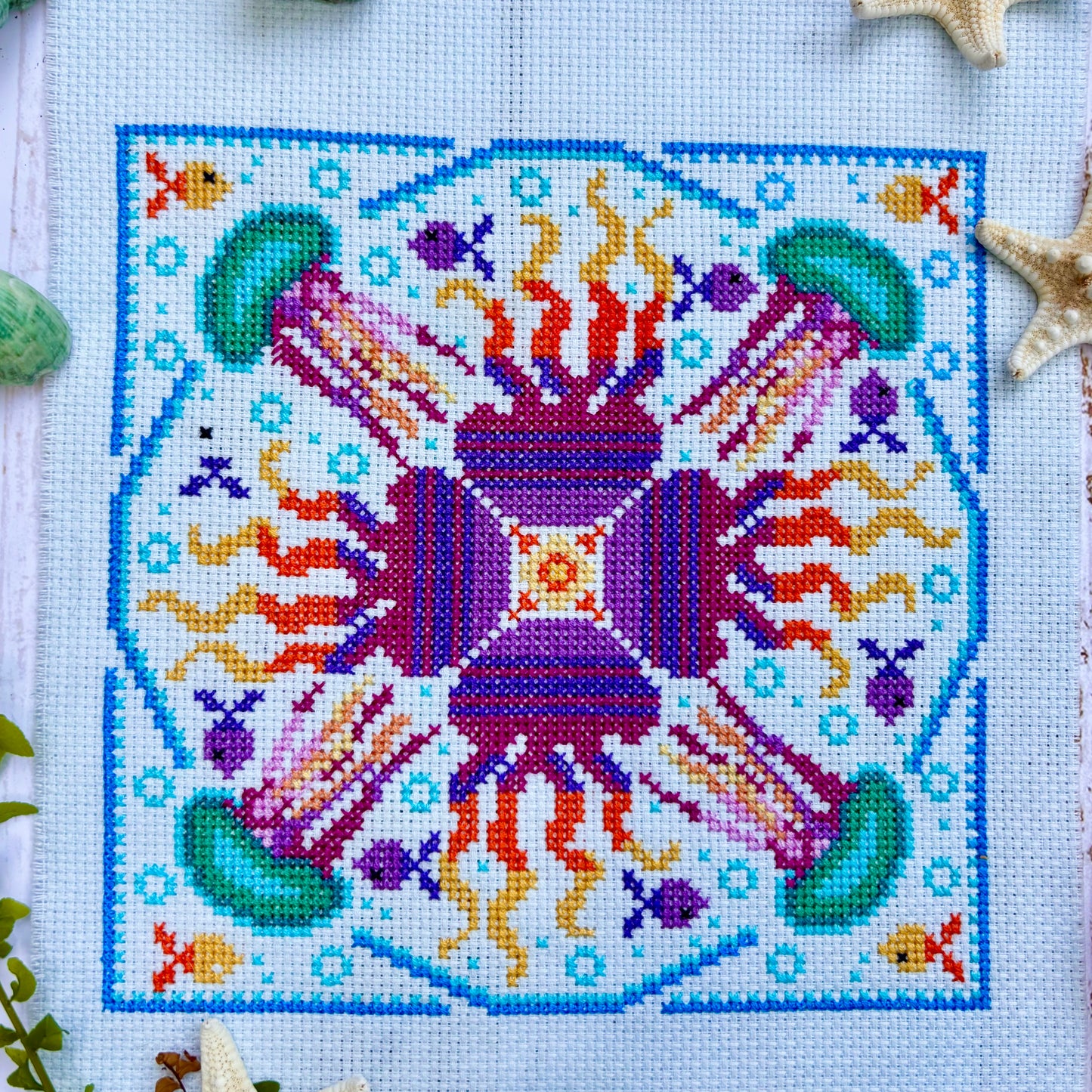Mandala Style Cross stitch Pattern - JELLYFISH