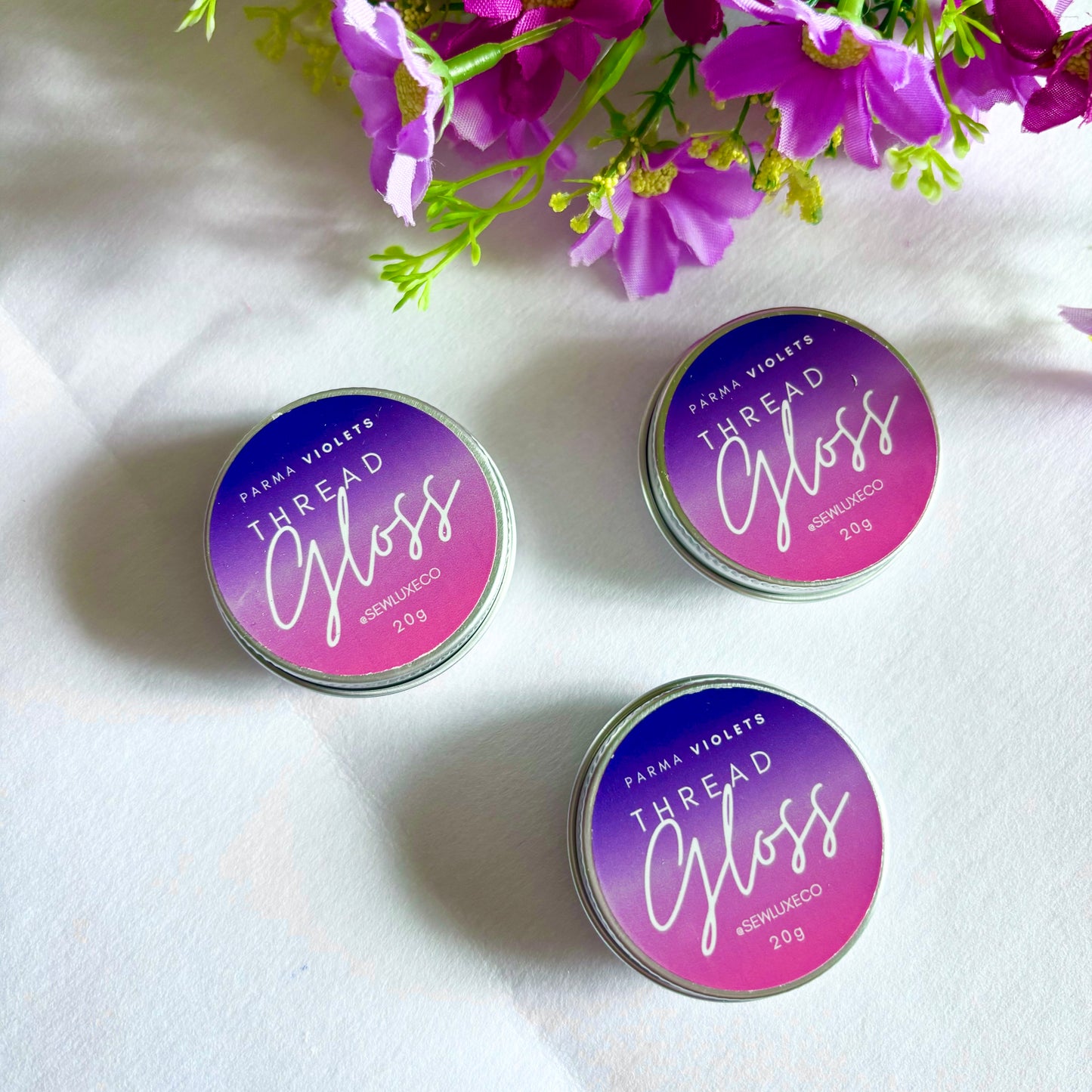 Parma Violet scented thread gloss for embroidery
