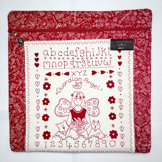 Say It With a Stitch Guardian Angel Project Bag 12×12 quilting cotton craft organiser
