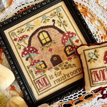 M is for Mushroom Duo Cross-stitch Chart