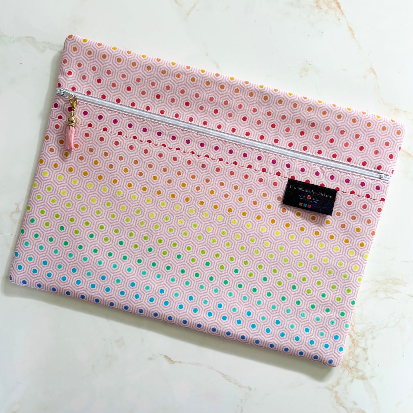 True Colors Hexagons Project Bag 11"×14" (27.9cm × 35.6cm)