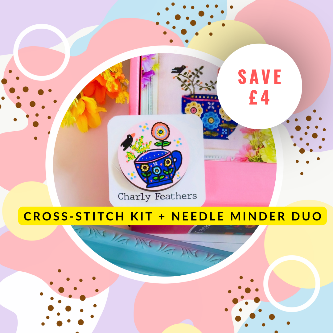 Cross-stitch Kit & Needle Minder Duo