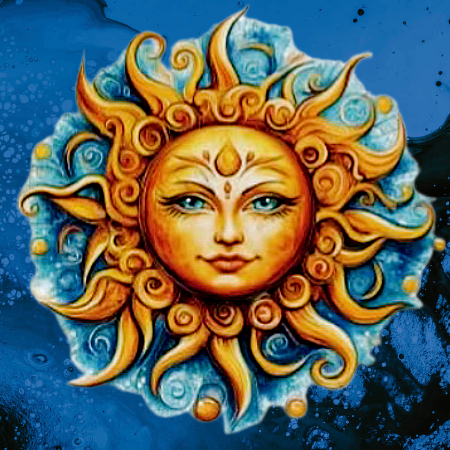 Celestial Sun Hand-Painted Storage Boxes