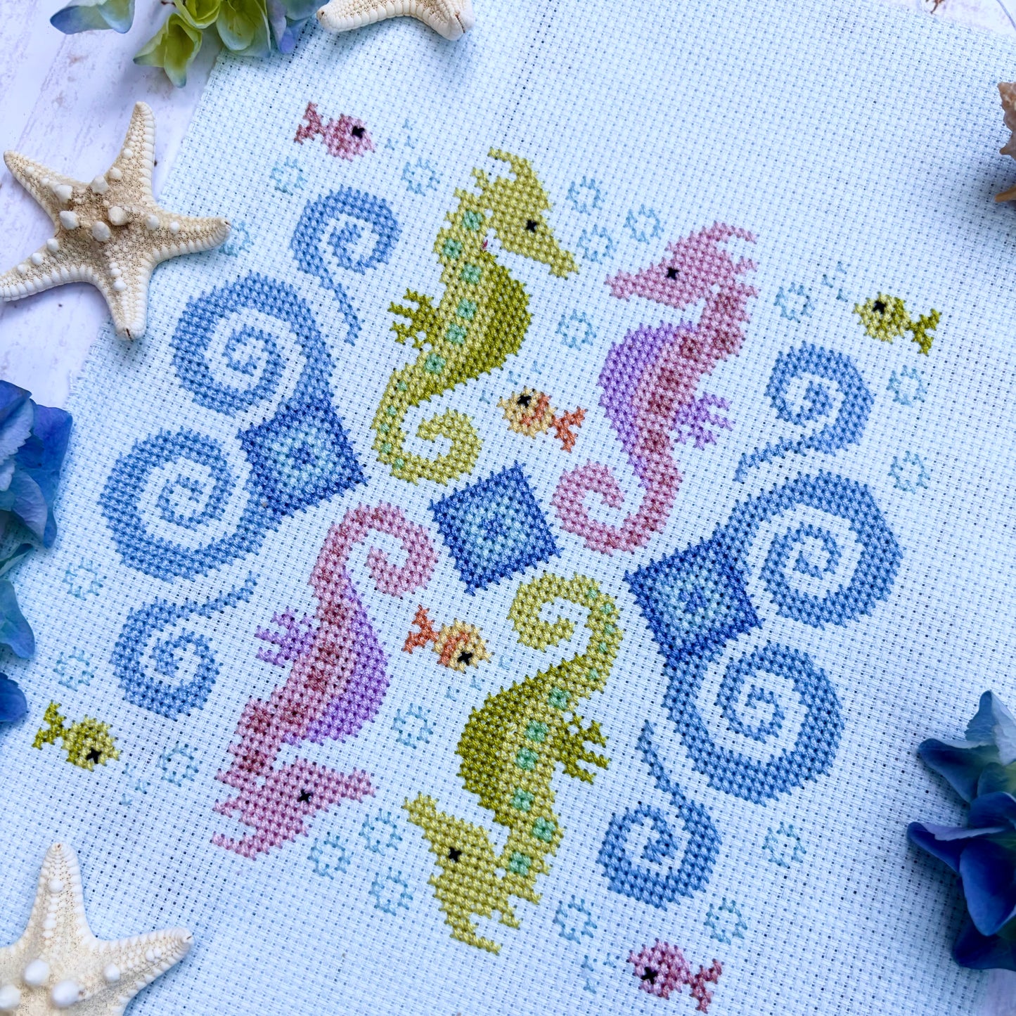 Seahorse Mandala Cross-stitch Kit