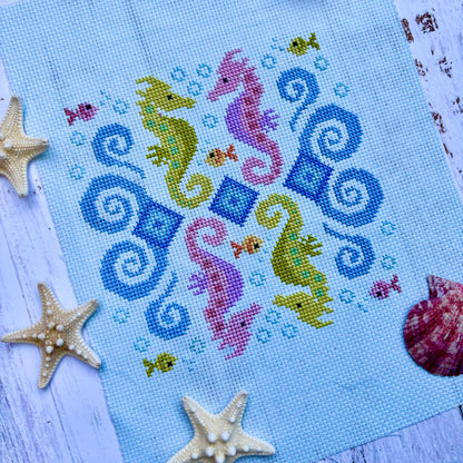 Mandala Style Cross-stitch Pattern - SEAHORSE