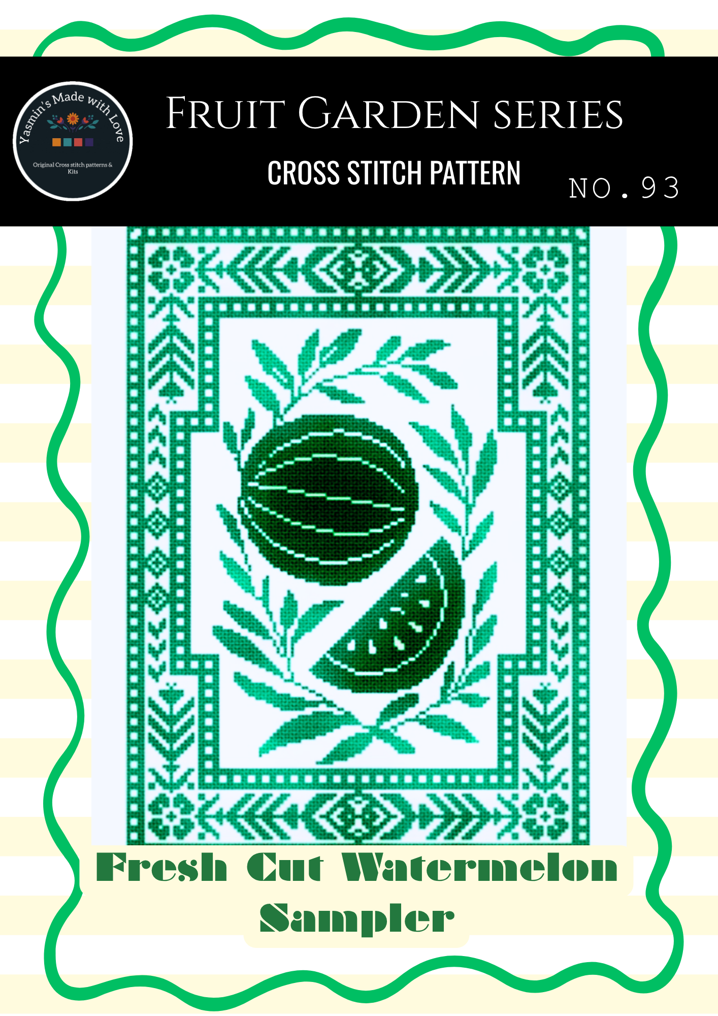 Fresh Cut - Watermelon Sampler Cross Stitch Chart