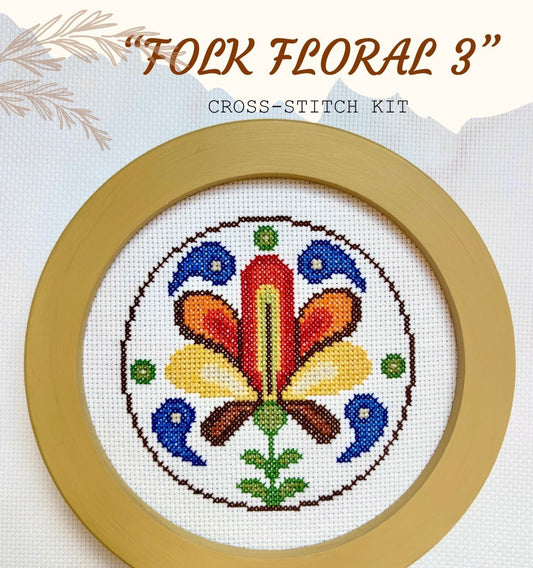 Folk Floral 3 Cross-stitch Kit