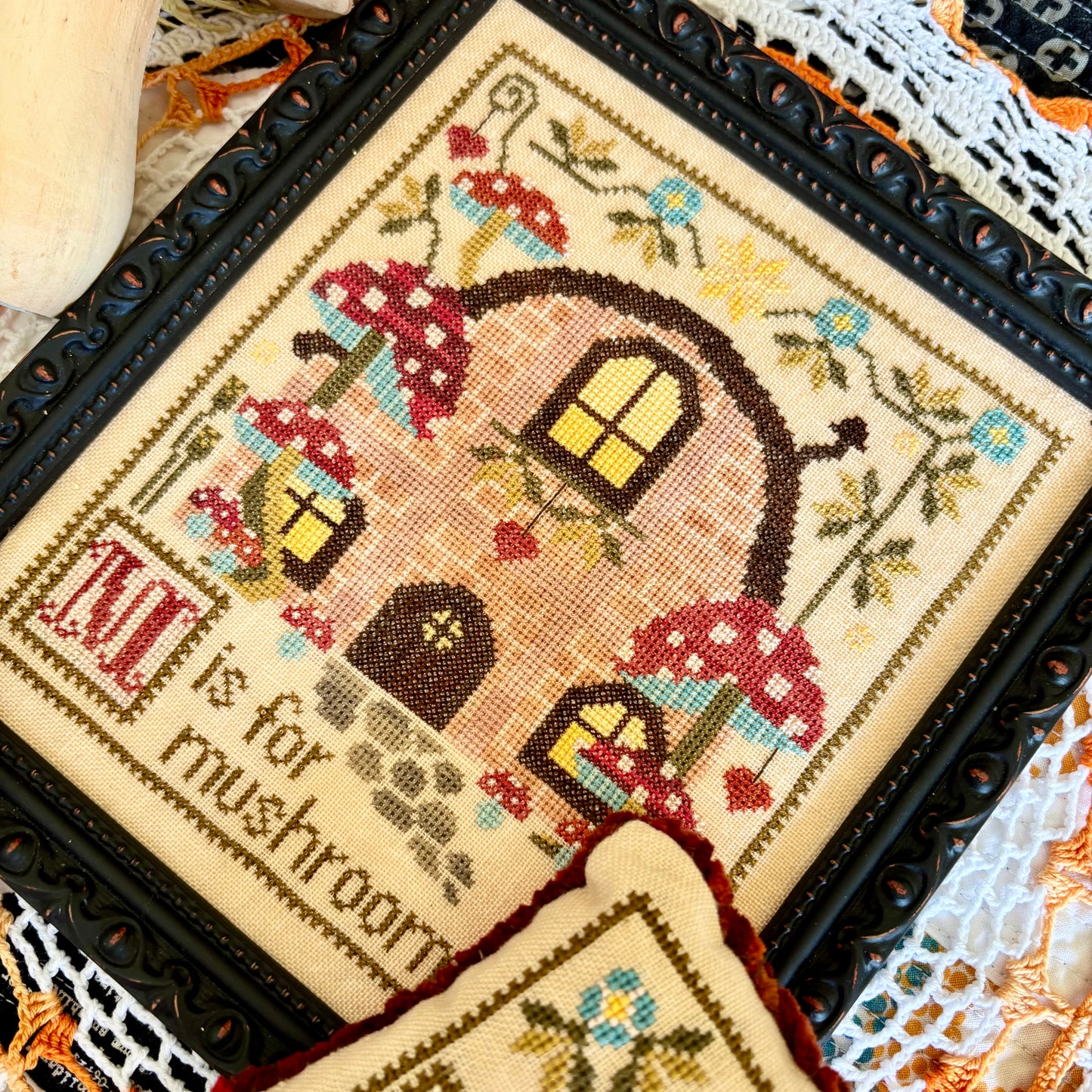 M is for Mushroom Duo Cross-stitch Chart