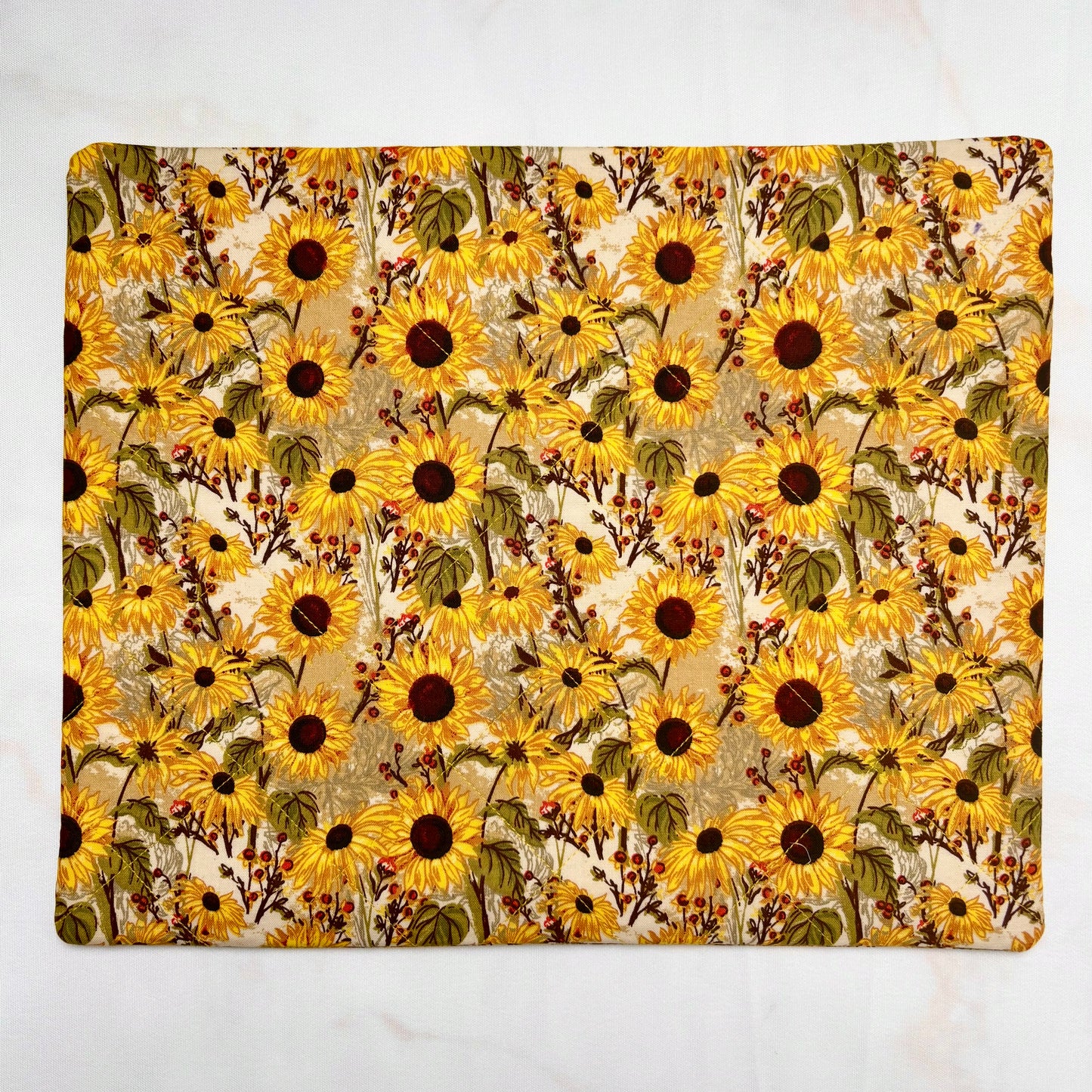 Sunflowers Project Bag 11×14 quilting cotton craft organiser
