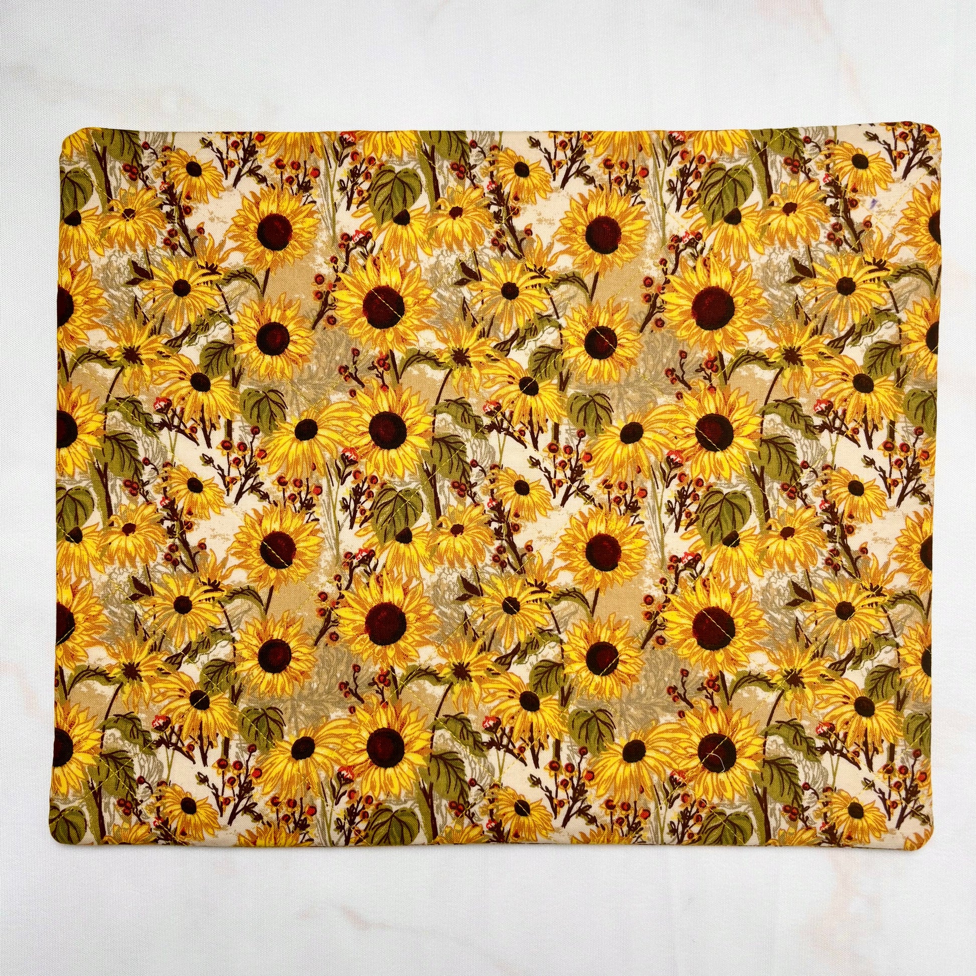Sunflowers Project Bag 11×14 quilting cotton craft organiser