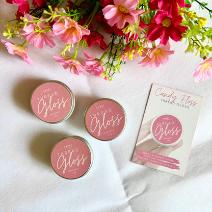 Candy floss scented thread gloss for embroidery