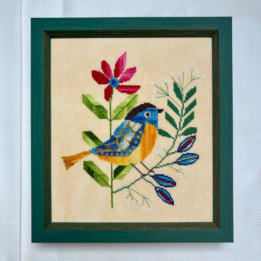 A Bird in the Field Cross-Stitch Pattern