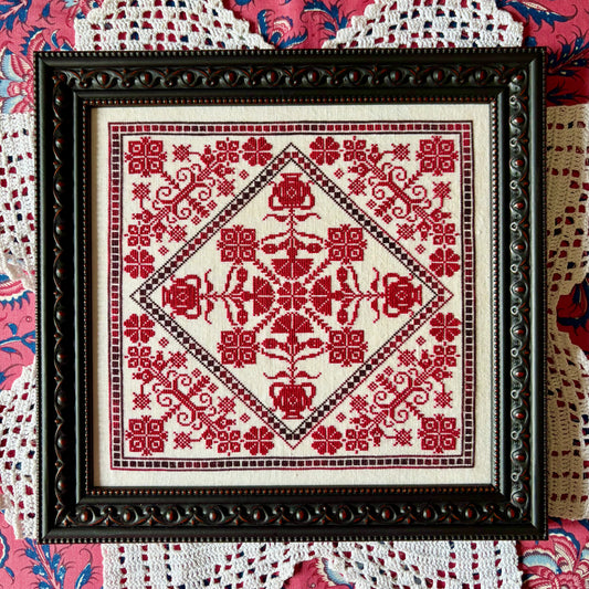 geometric design in red