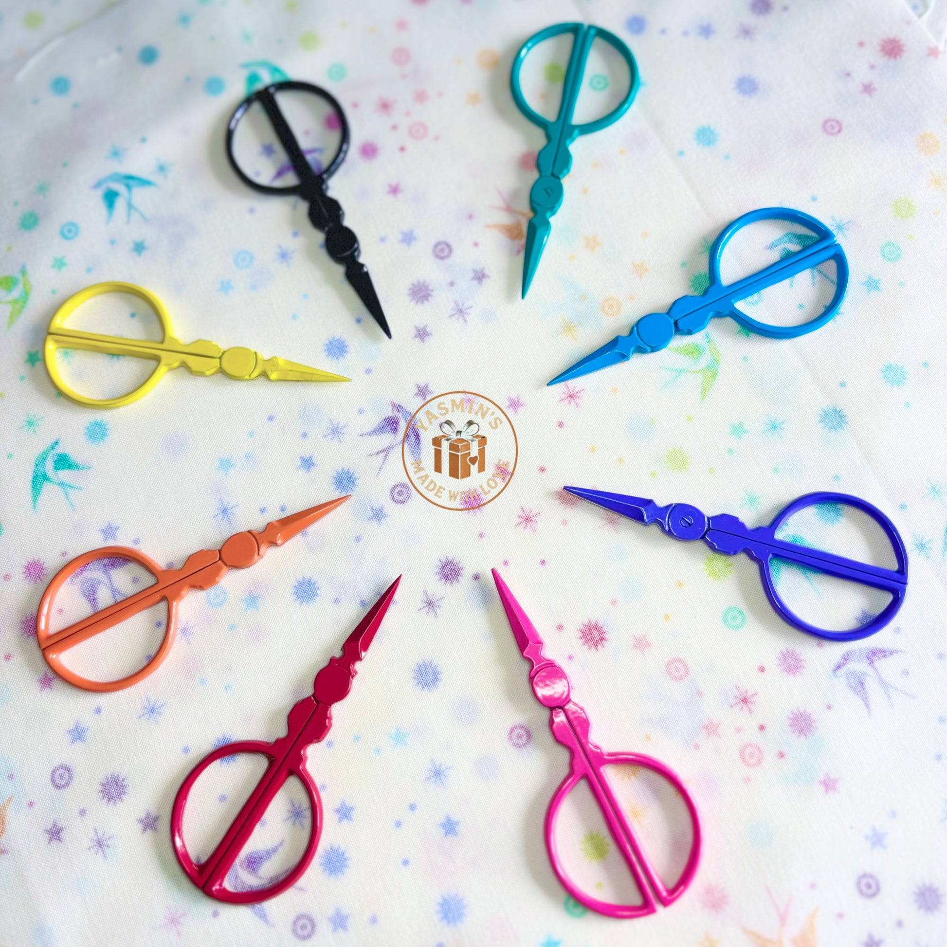 Roly Poly Scissors by Kelmscott Designs in vibrant colors