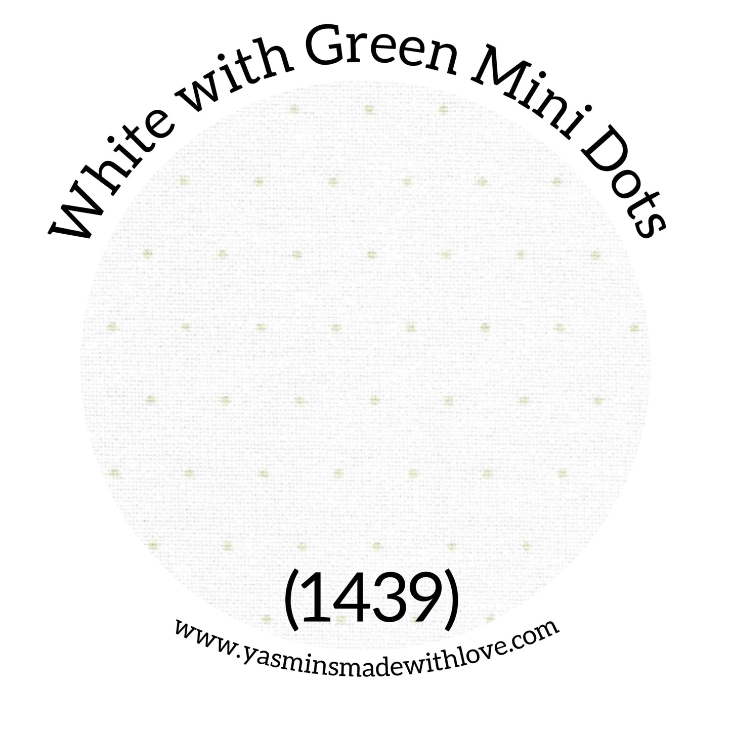 White with Green Mini Dots 