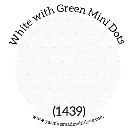 White with Green Mini Dots 
