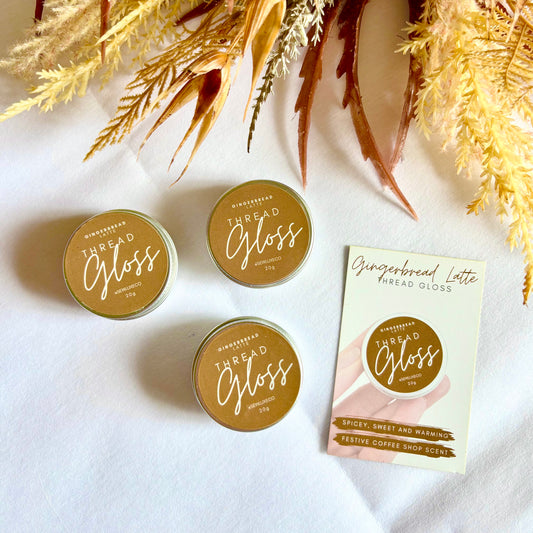 Gingerbread latte scented thread gloss for embroidery
