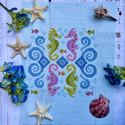 Mandala Style Cross-stitch Pattern - SEAHORSE