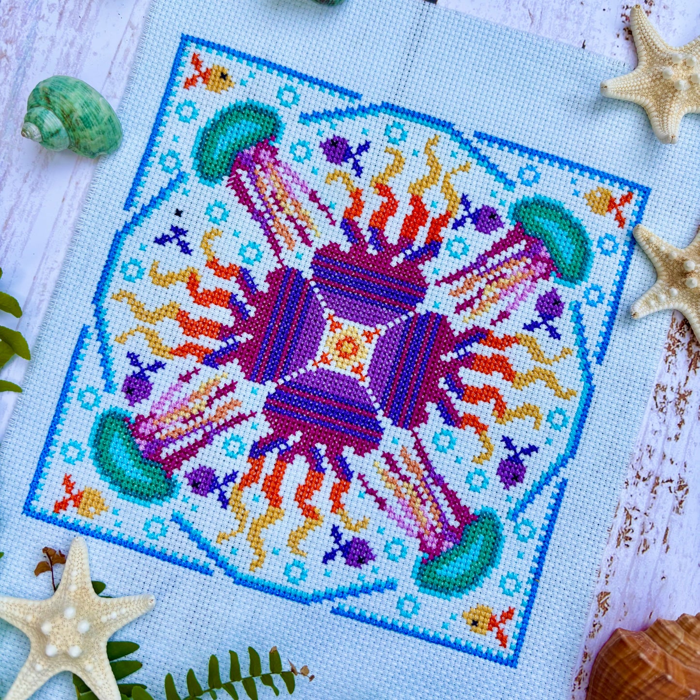 Mandala Style Cross stitch Pattern - JELLYFISH
