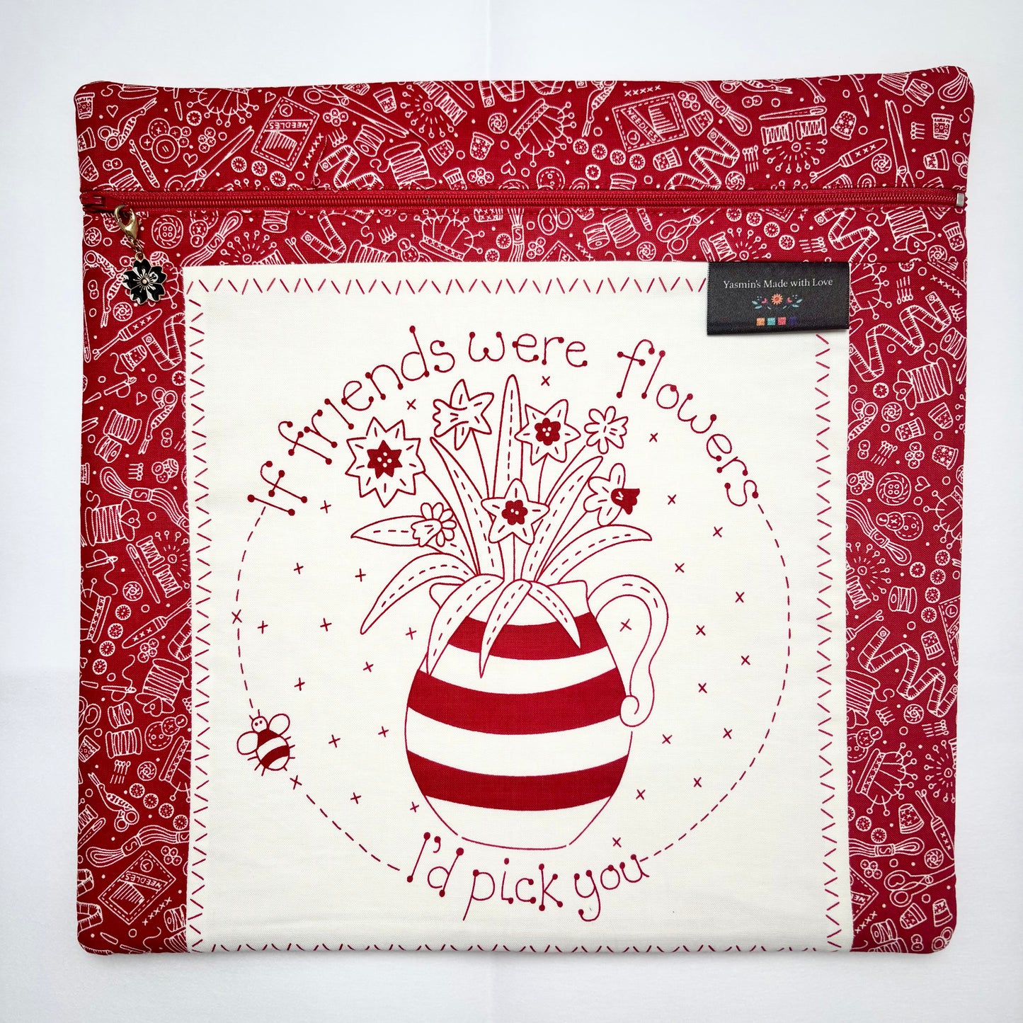 Say It With a Stitch - If Friends were Flowers  Project Bag (12"x12")