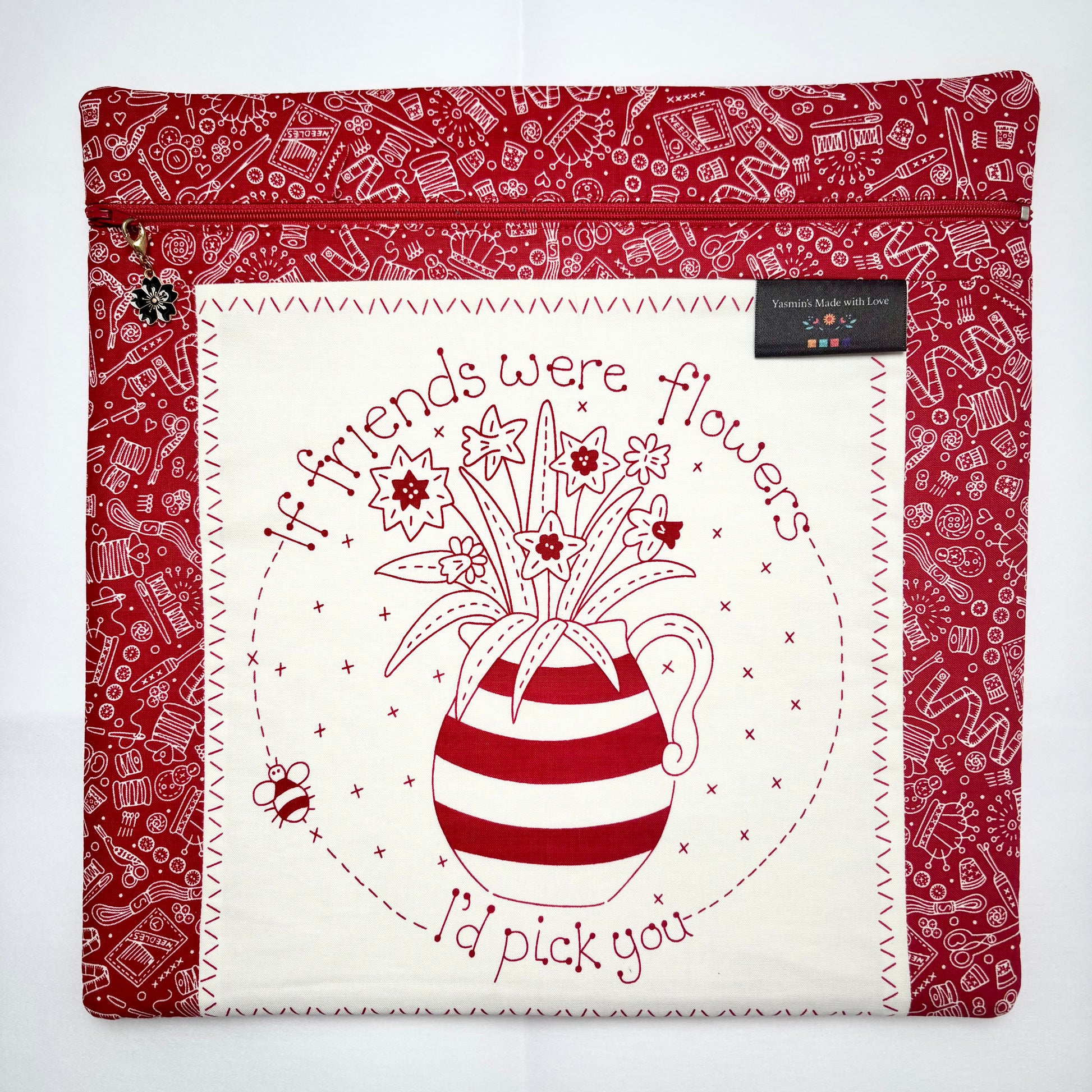 Say It With a Stitch - If Friends were Flowers  Project Bag (12"x12")