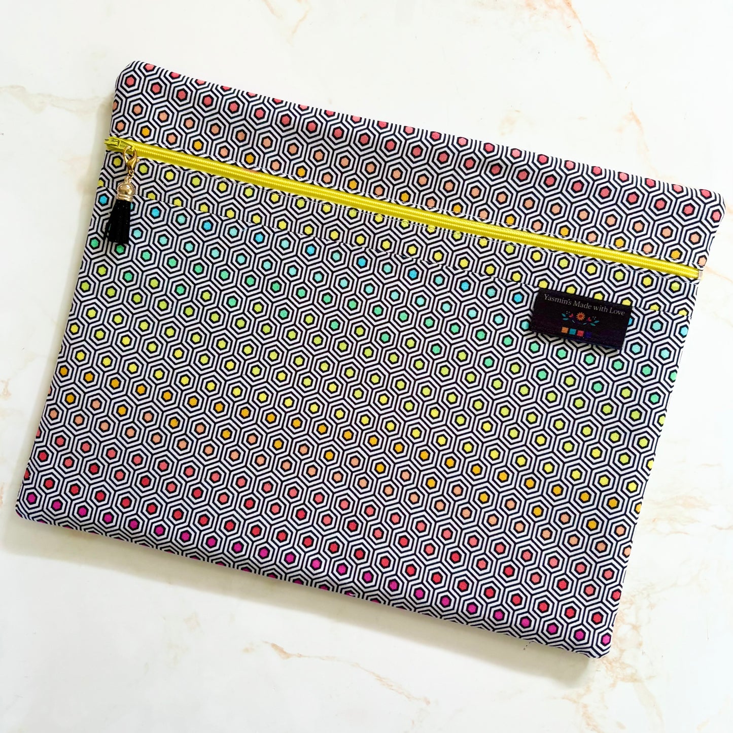 True Colors Hexagons Project Bag 11"×14" (27.9cm × 35.6cm)