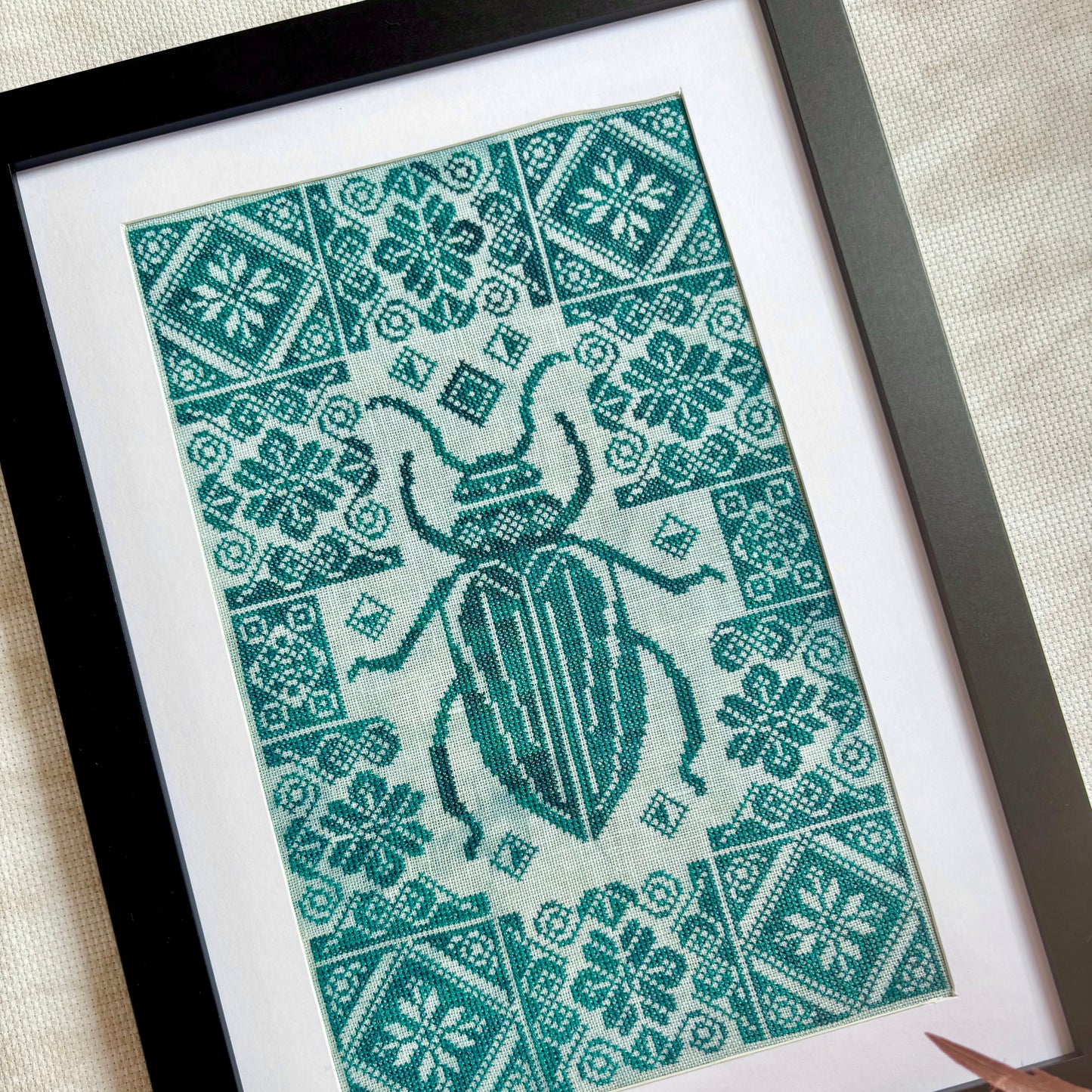 Nature Geometry Beetle Cross-stitch Pattern