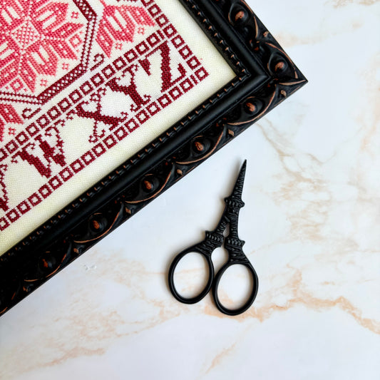 Eiffel‑shaped embroidery scissors, sharp stainless steel blades
