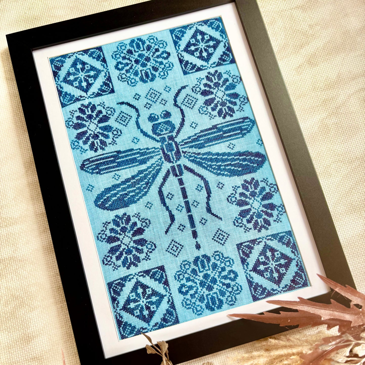 Nature's Geometry - Dragonfly Cross-stitch Pattern