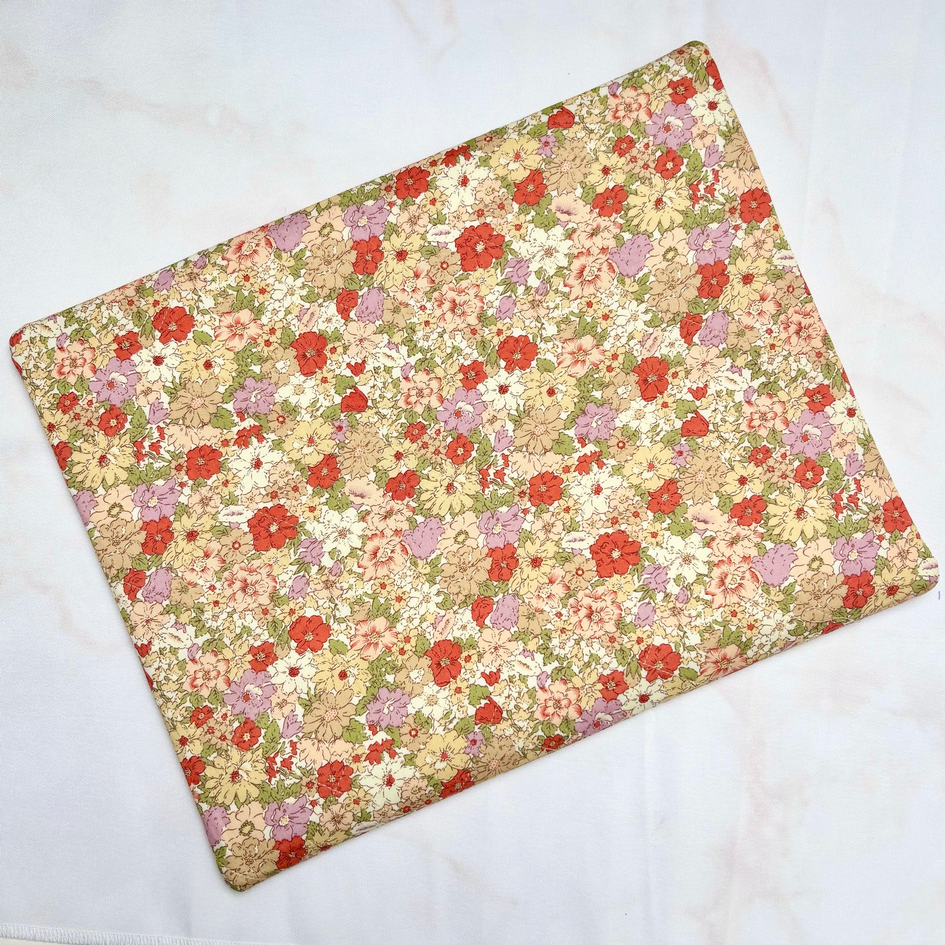 Orange Flowers Project Bag 11×14 quilting cotton craft organiser