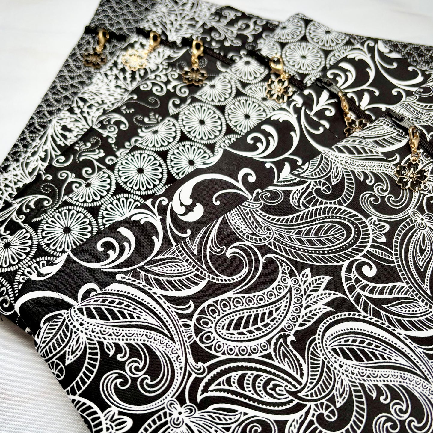 Night & Day Project Bag 11×14 quilting cotton craft organiser