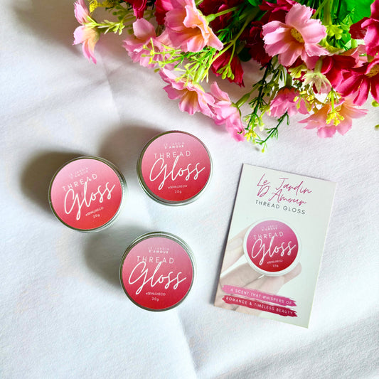 Rose scented thread gloss for embroidery