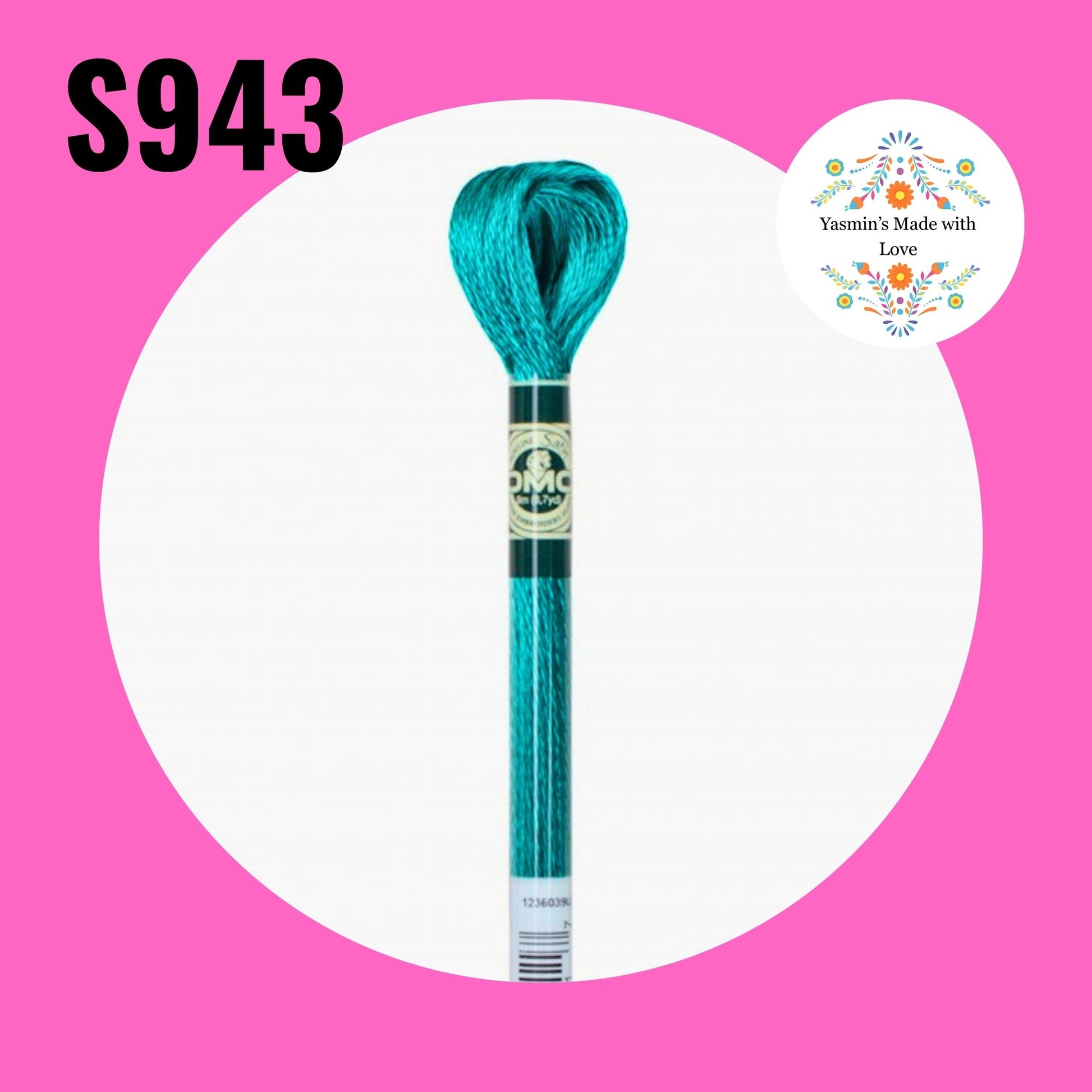DMC S943 - Aquamarine Medium Satin Embroidery Thread
