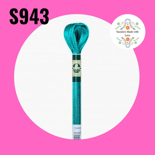 DMC S943 - Aquamarine Medium Satin Embroidery Thread
