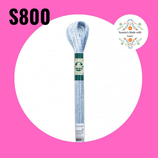 DMC S800 - Delft Blue Pale Satin Embroidery Thread
