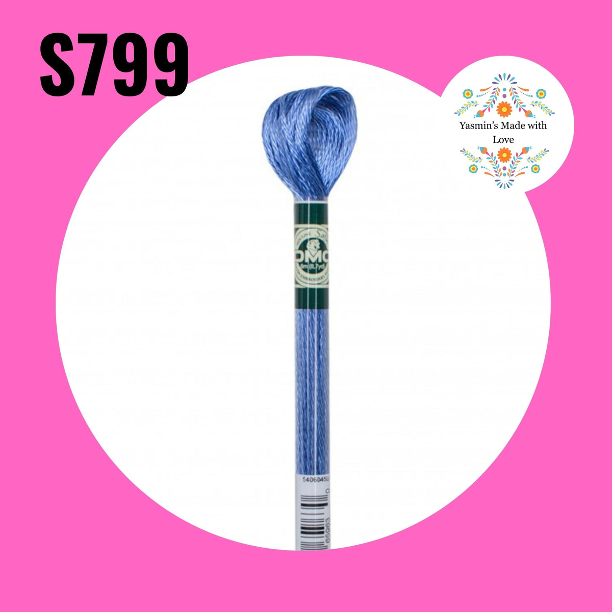DMC S799 - Delft Blue Medium Satin Embroidery Thread