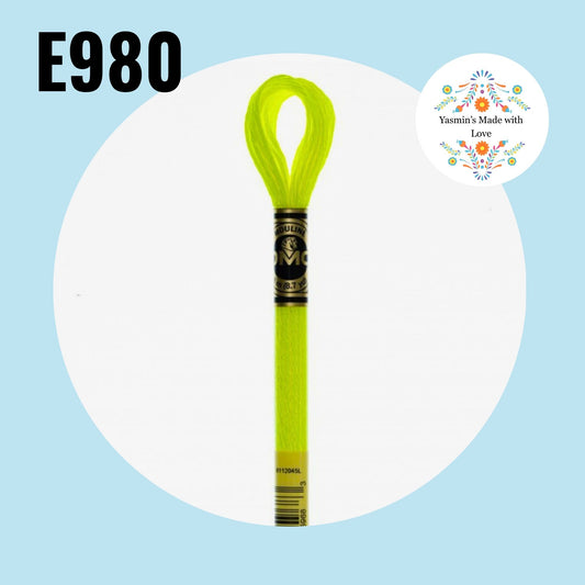 DMC E980 - Neon Yellow Light Effects Embroidery Thread