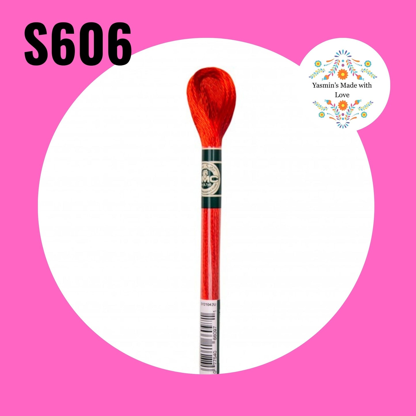 DMC S606 - Orange Red Bright Satin Embroidery Thread