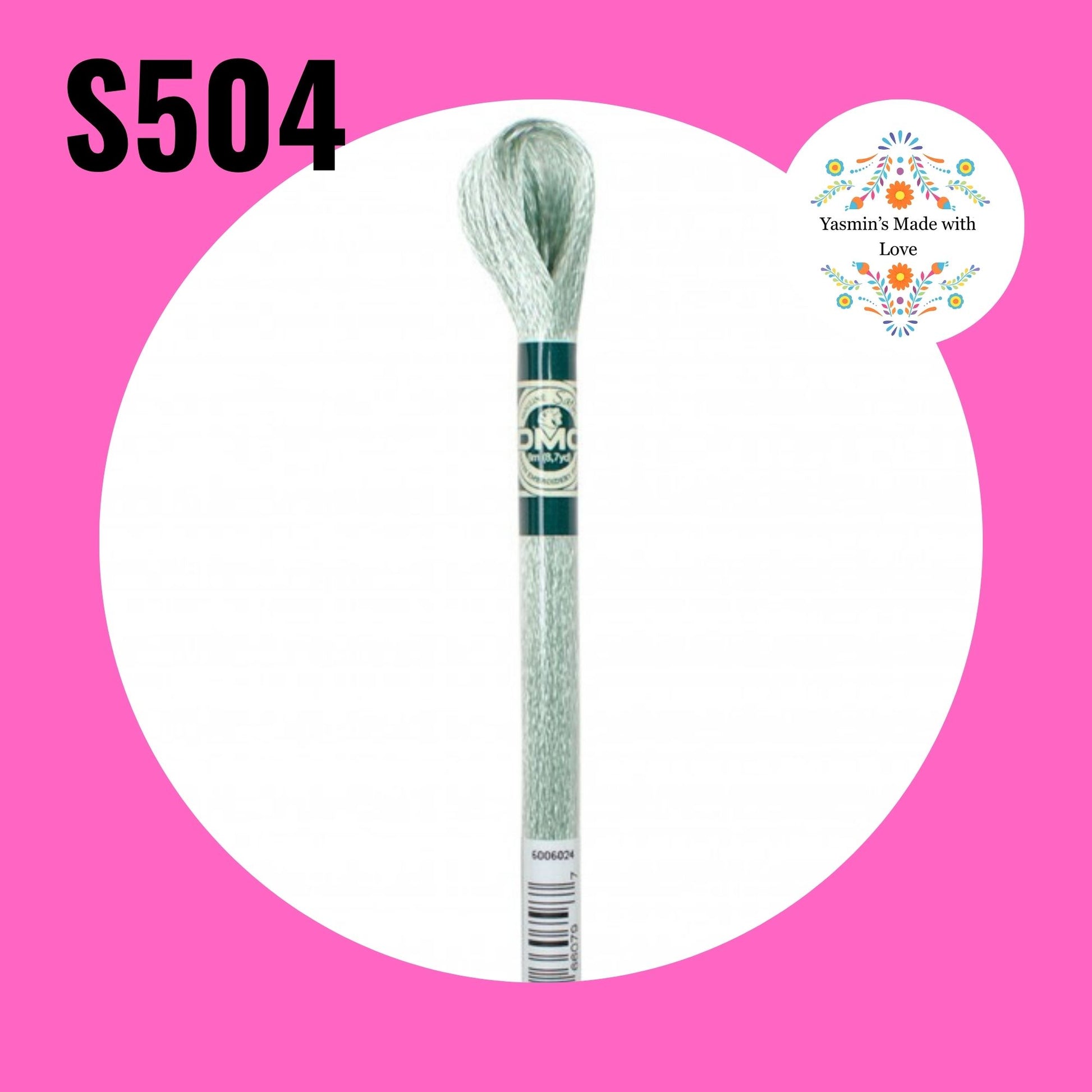 DMC S504 - Blue Green Light Satin Embroidery Thread